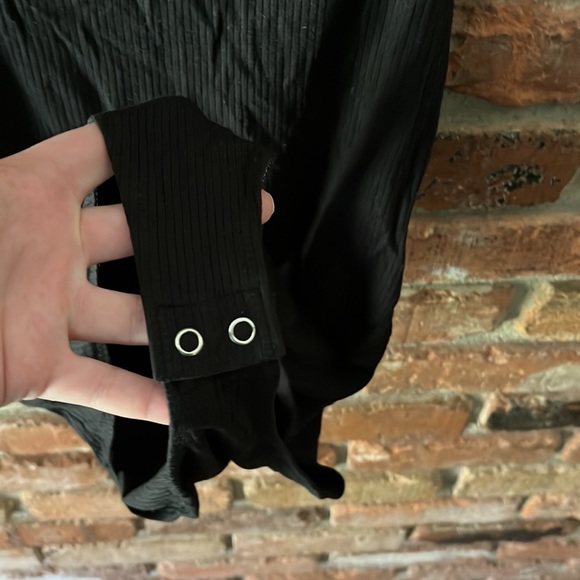 Wild Fable Black Ribbed Bodysuit Size Medium - Picture 4 of 5